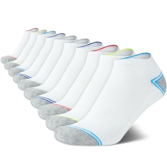 - 10 Pack Comfort Cushion Moisture Control Ankle Socks - Picture 1 of 5